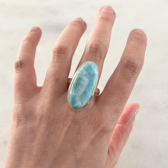 Sterling silver Larimar ring - Picture 6 of 10